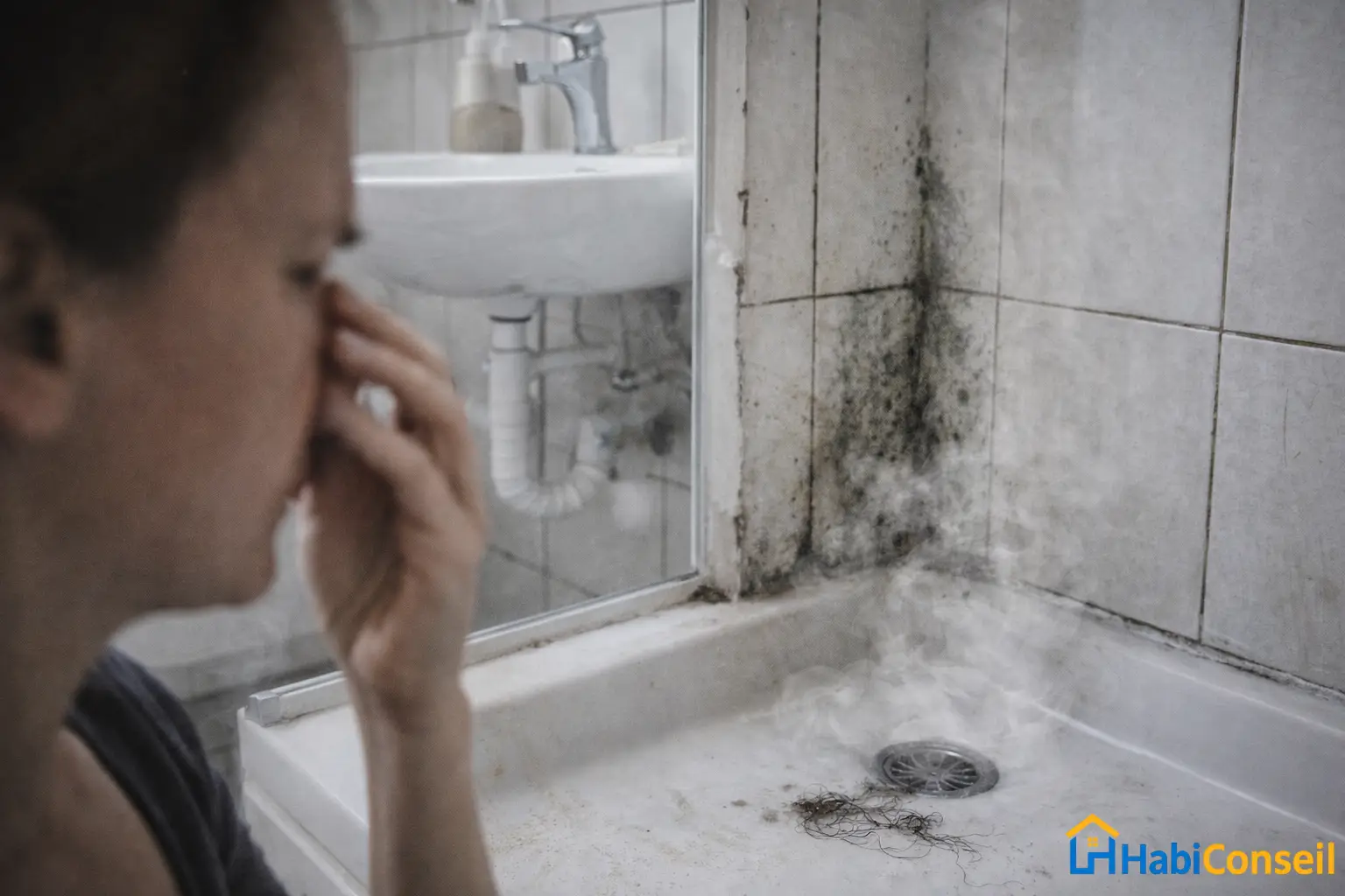 mauvaise odeur salle de bain moisissure canalisation humidite siphon