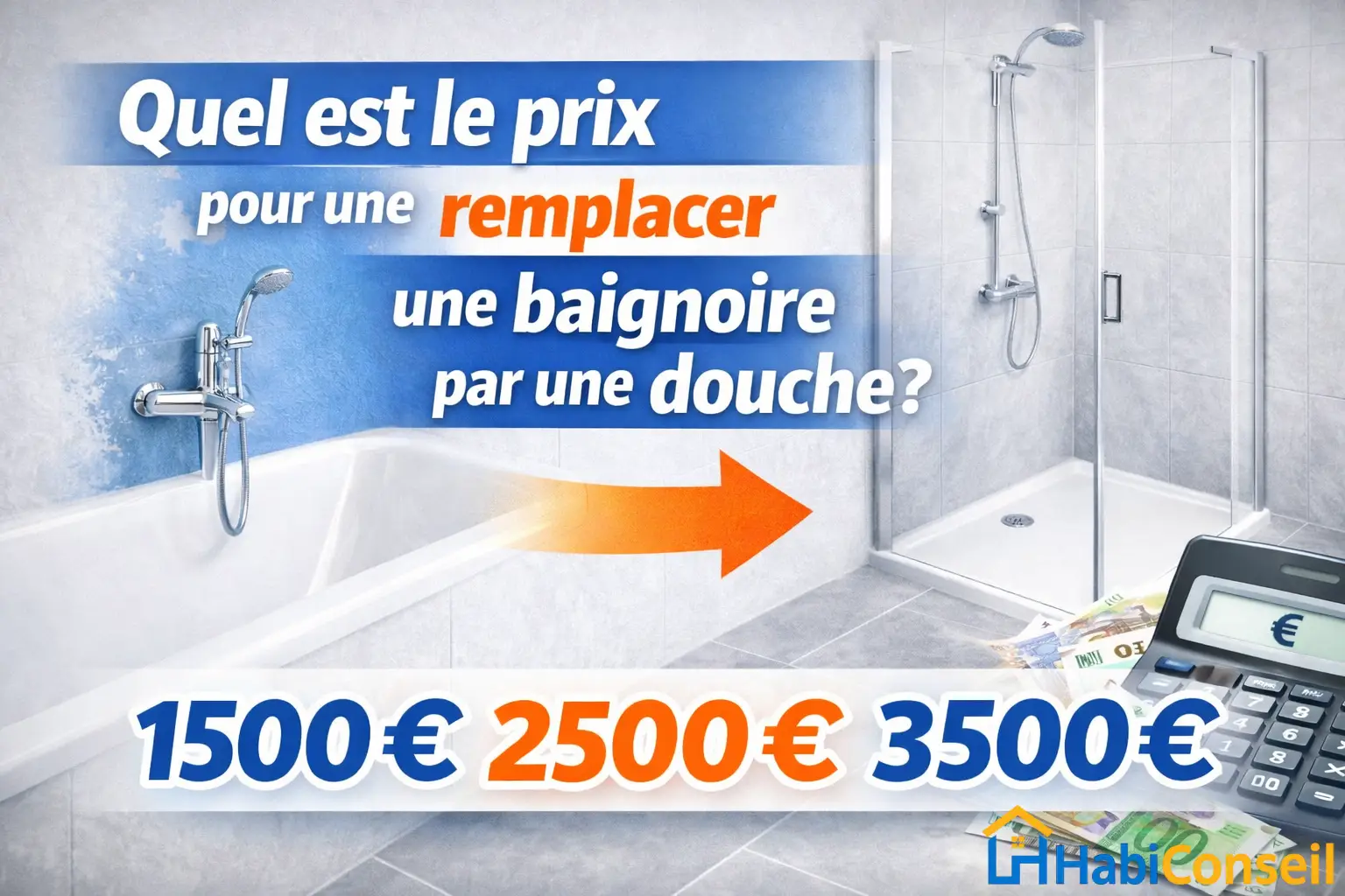 Coût transformation baignoire en douche