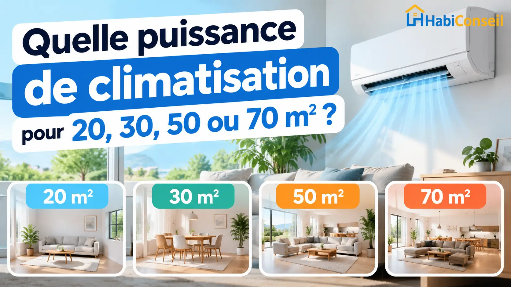 Quelle puissance de climatisation choisir pour 20, 30, 50 ou 70 m² ?